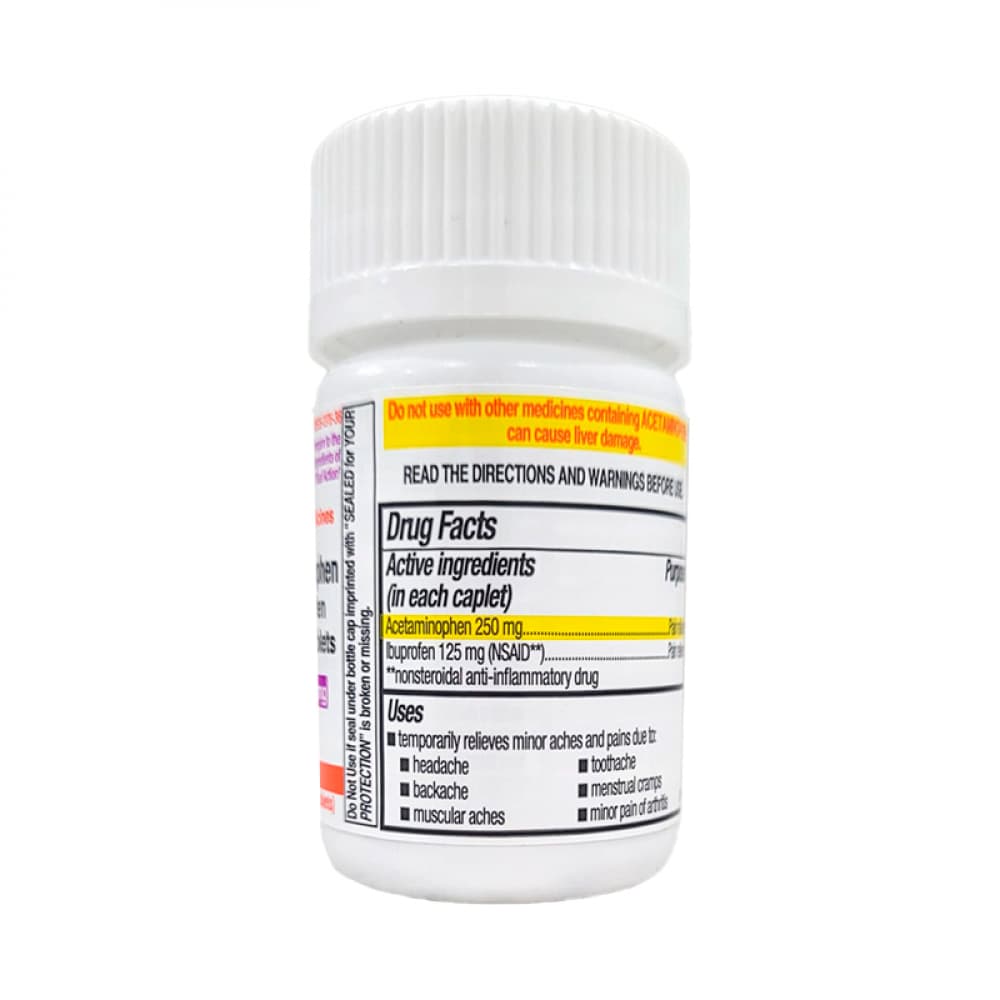 Acetaminofen 250 mg + Ibuprofeno 125 mg Rugby (36 cápsulas) - Miniatura 2