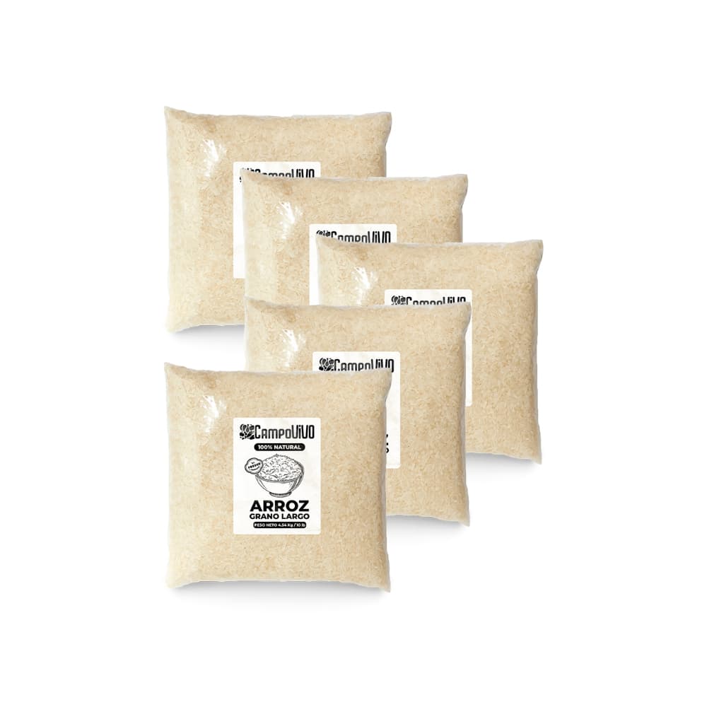 Arroz de grano largo Campo Vivo (5 x 4.54 kg / 10 lb) - Imagen 1