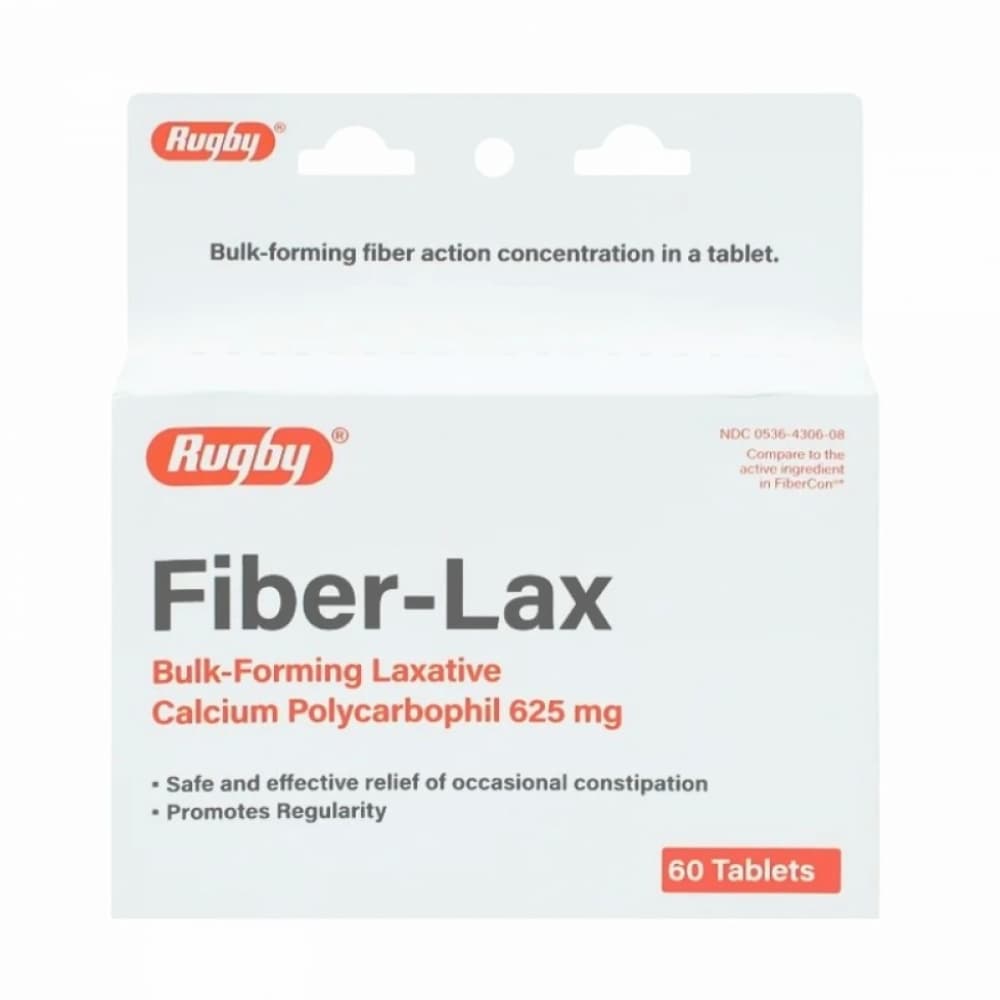 Fiber-Lax. Policarbófilo de calcio 625 mg Rugby (60 tabletas) - Imagen 1