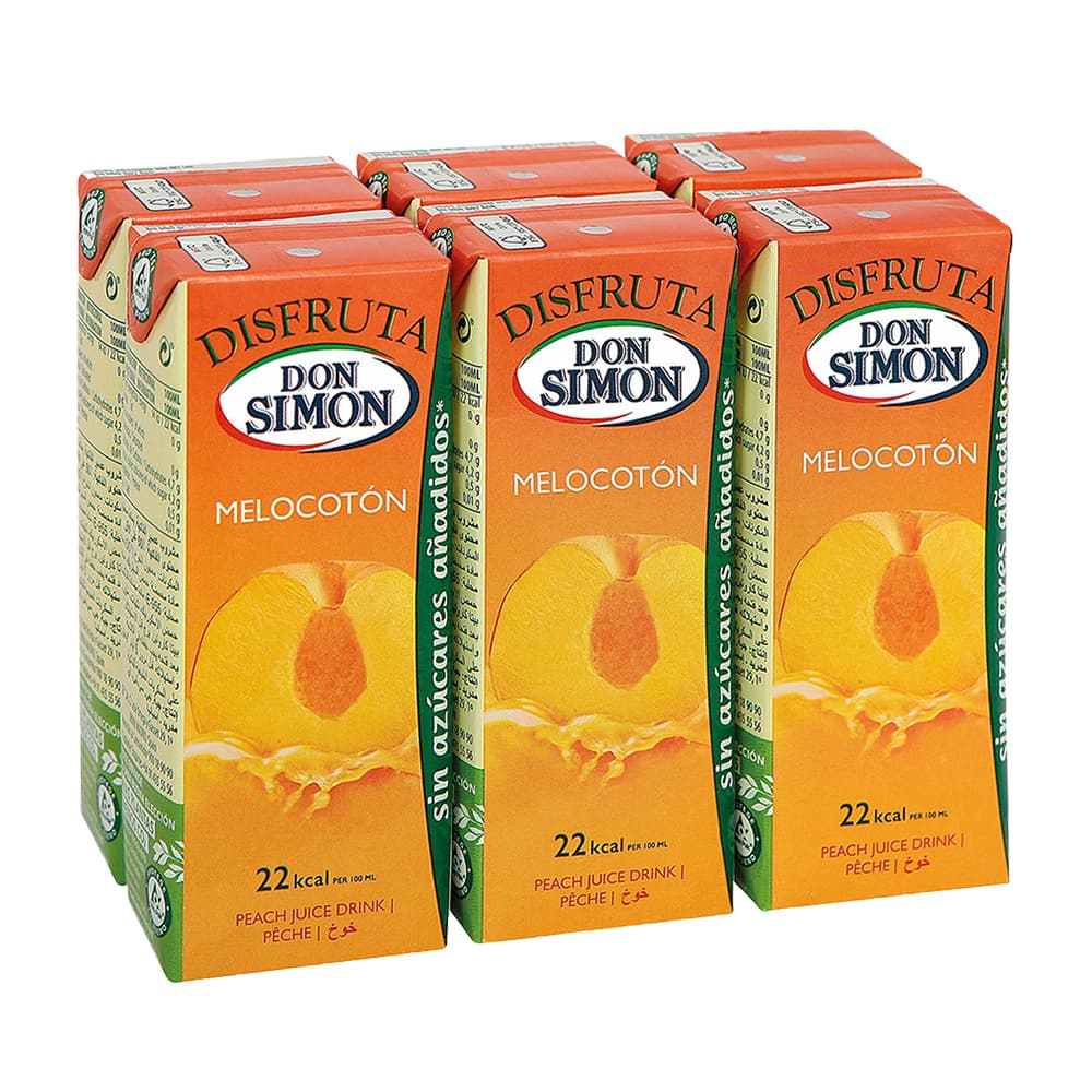 Zumo - jugo - de melocotón Disfruta Don Simon (6 x 200 ml) - Miniatura 1