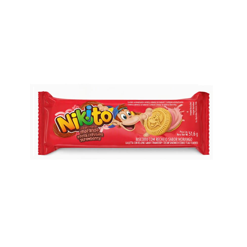 Galletas dulces con crema sabor fresa Nikito (51.6 g / 1.82 oz) - Miniatura 1