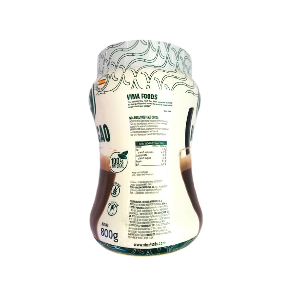 Chocolate azucarado Vimacao Vima Foods (800 g / 1.76 lb) - Miniatura 2