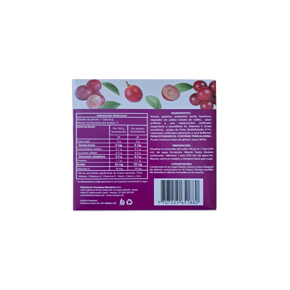 Gelatina sabor uva Boom (40 g / 1.41 oz) - Miniatura 2