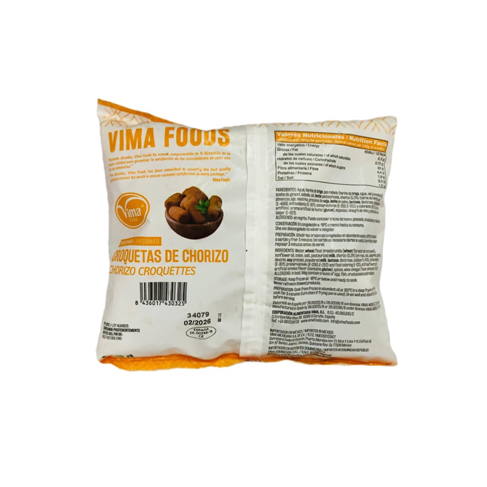 Croquetas de chorizo congeladas Vima Foods (500 g / 1.1 lb) - Miniatura 2
