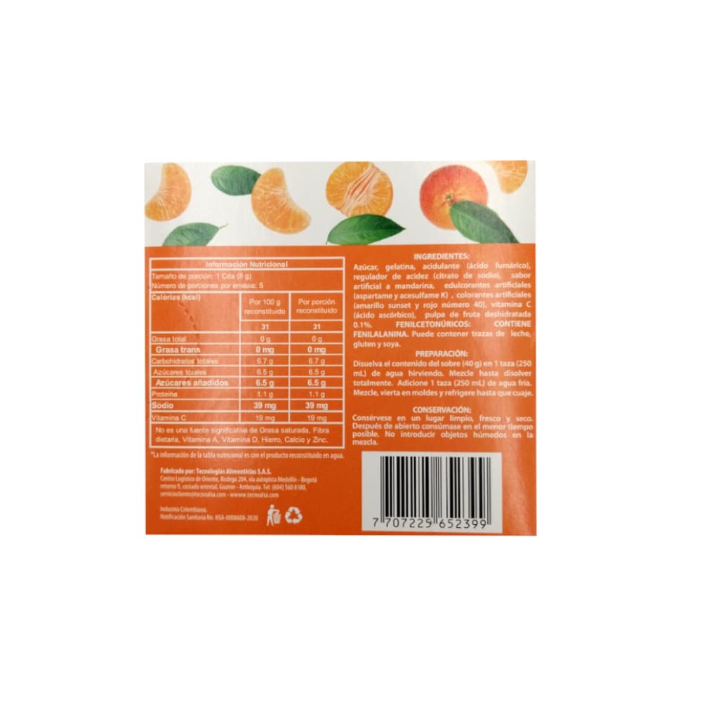 Gelatina sabor a mandarina Boom (40 g / 1.4 oz) - Miniatura 2