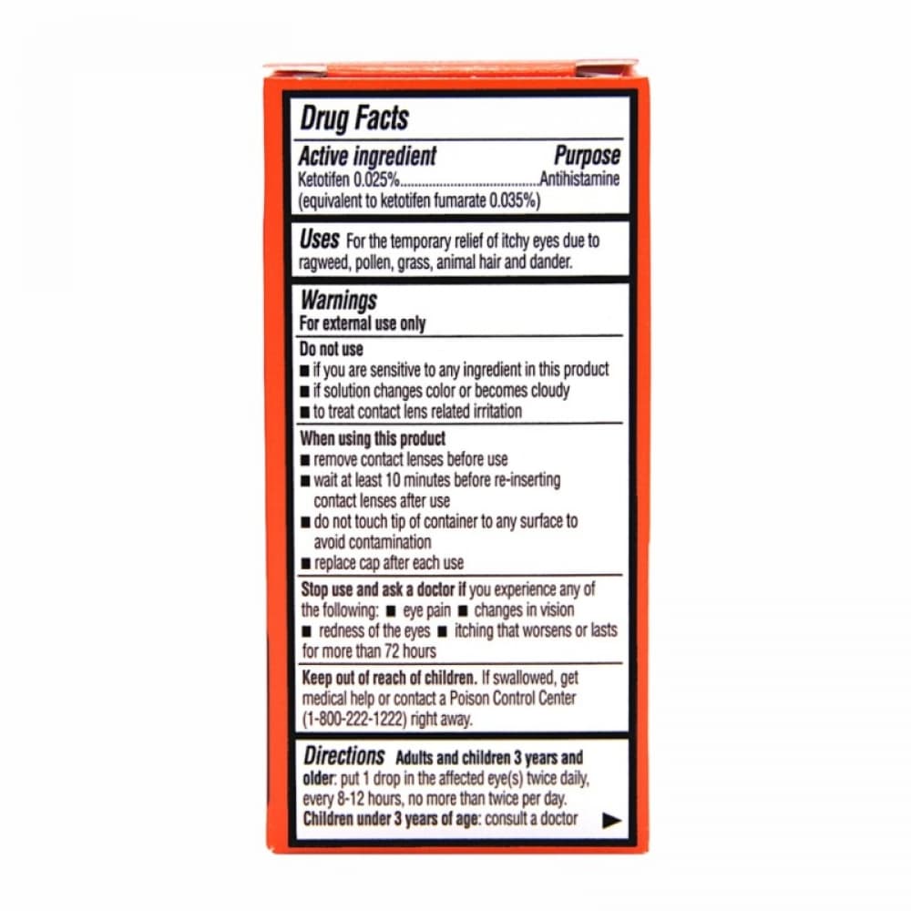 Solución oftálmica de fumarato de ketotifeno 0.035% Rugby (5 ml / 0.17 fl oz) - Miniatura 2