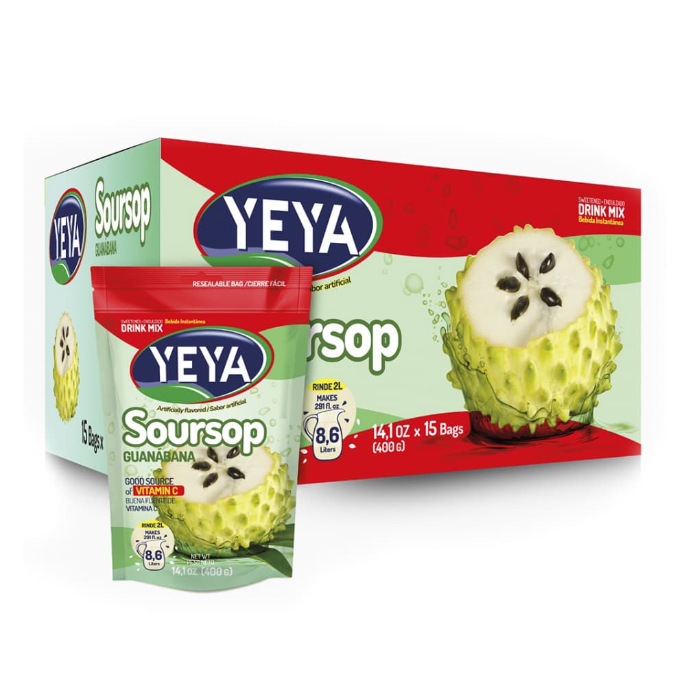 Refresco instantáneo -con azúcar- sabor a guanábana Yeya (15 x 400 g / 14.1 oz) - Imagen 1