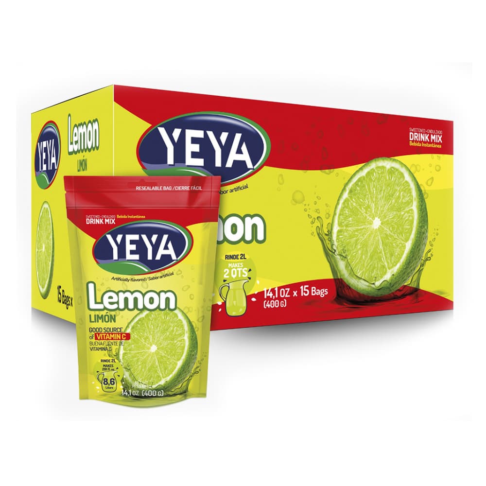 Refresco instantáneo -con azúcar- sabor a limón Yeya (15 x 400 g / 14.1 oz) - Imagen 1