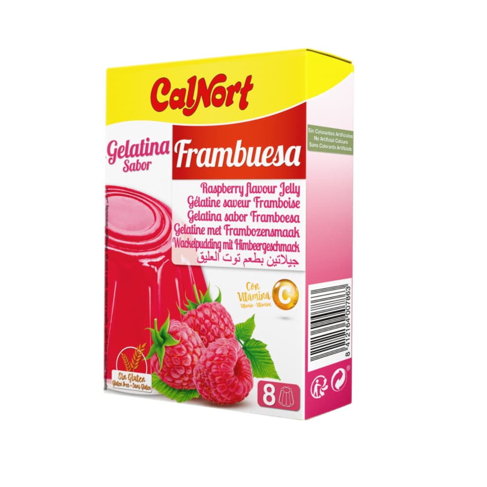 Gelatina sabor frambuesa Calnort (170 g / 6 oz) - Imagen 1