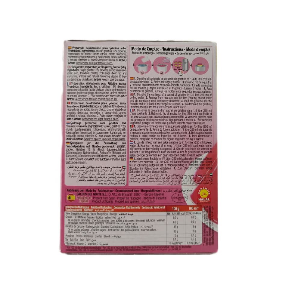 Gelatina sabor frambuesa Calnort (170 g / 6 oz) - Miniatura 2