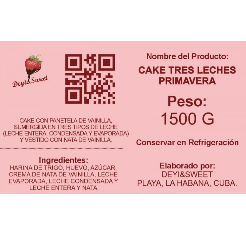 Cake Tres leches Primavera Deyi&Sweet (10 personas) - Miniatura 4