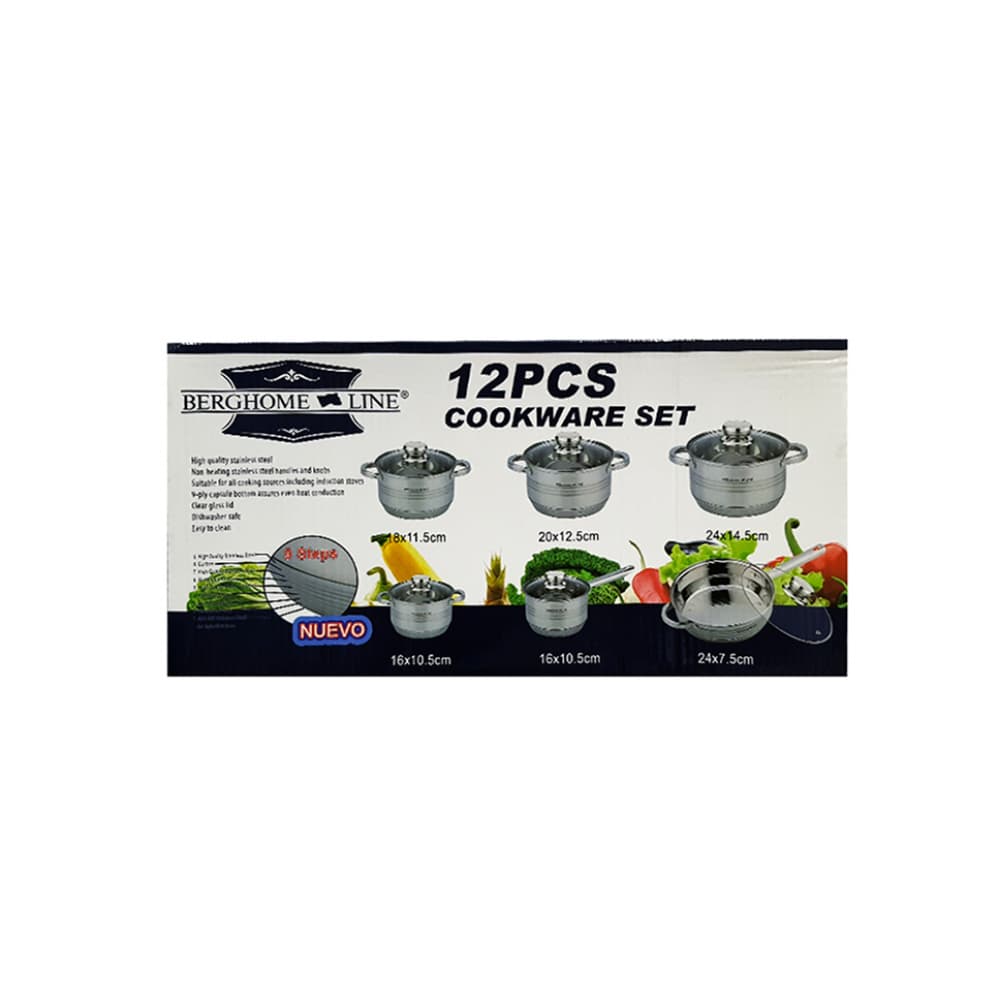 Juego de 6 ollas - caldero - con tapa Berghome Line - Miniatura 3