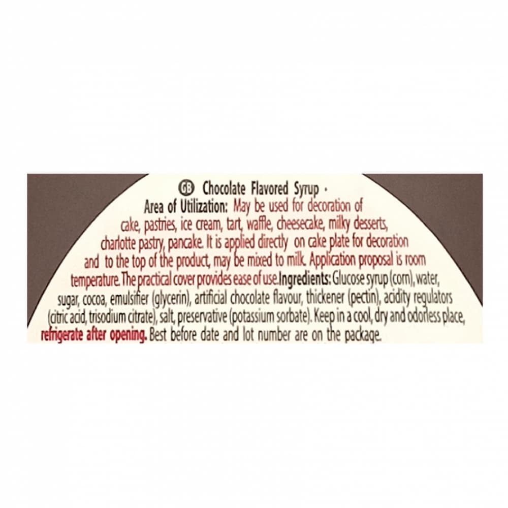 Sirope sabor chocolate Kent boringer (624 g / 1.38 lb) - Miniatura 3