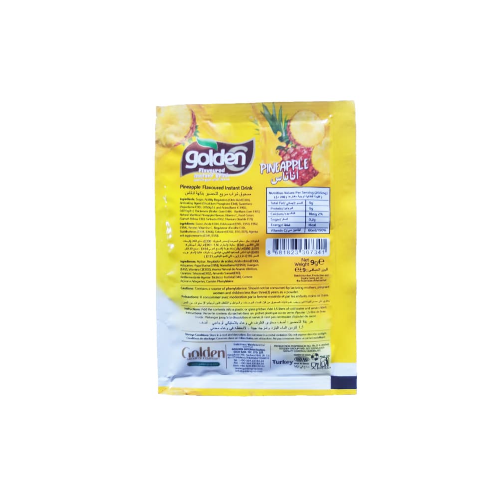 Refresco instantáneo sabor piña con vitamina c Golden C (9 g) - Miniatura 3