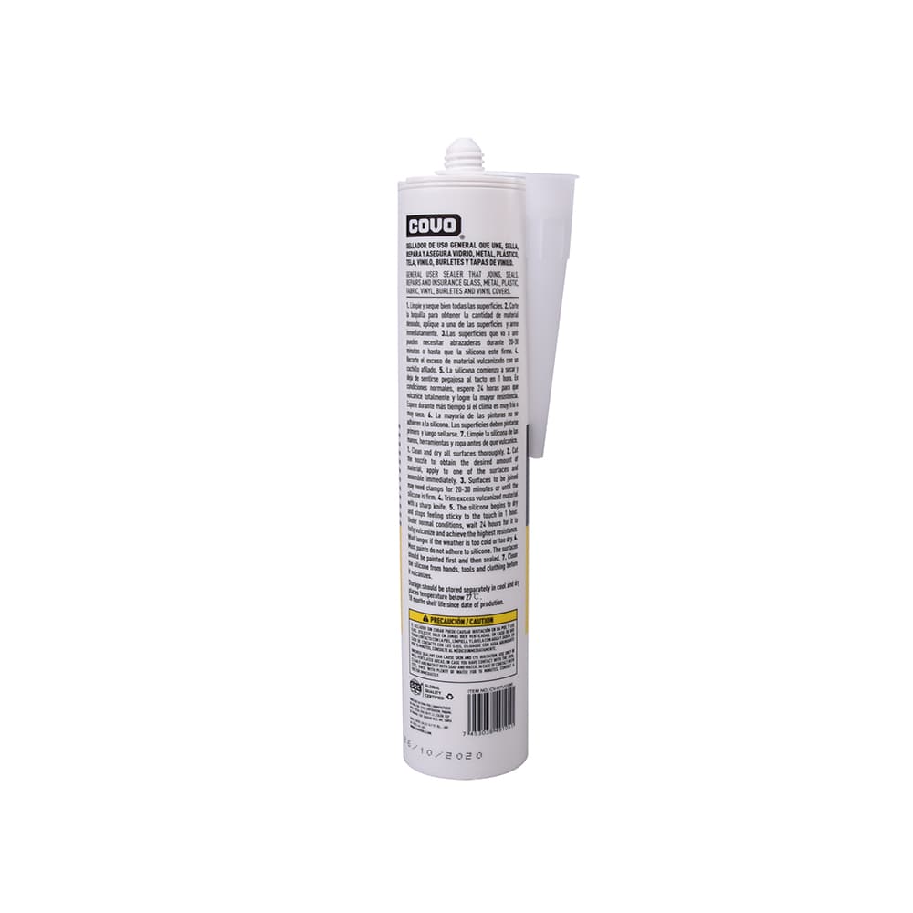 Sellador de silicona transparente 100% RTV Covo (300 ml) - Miniatura 2