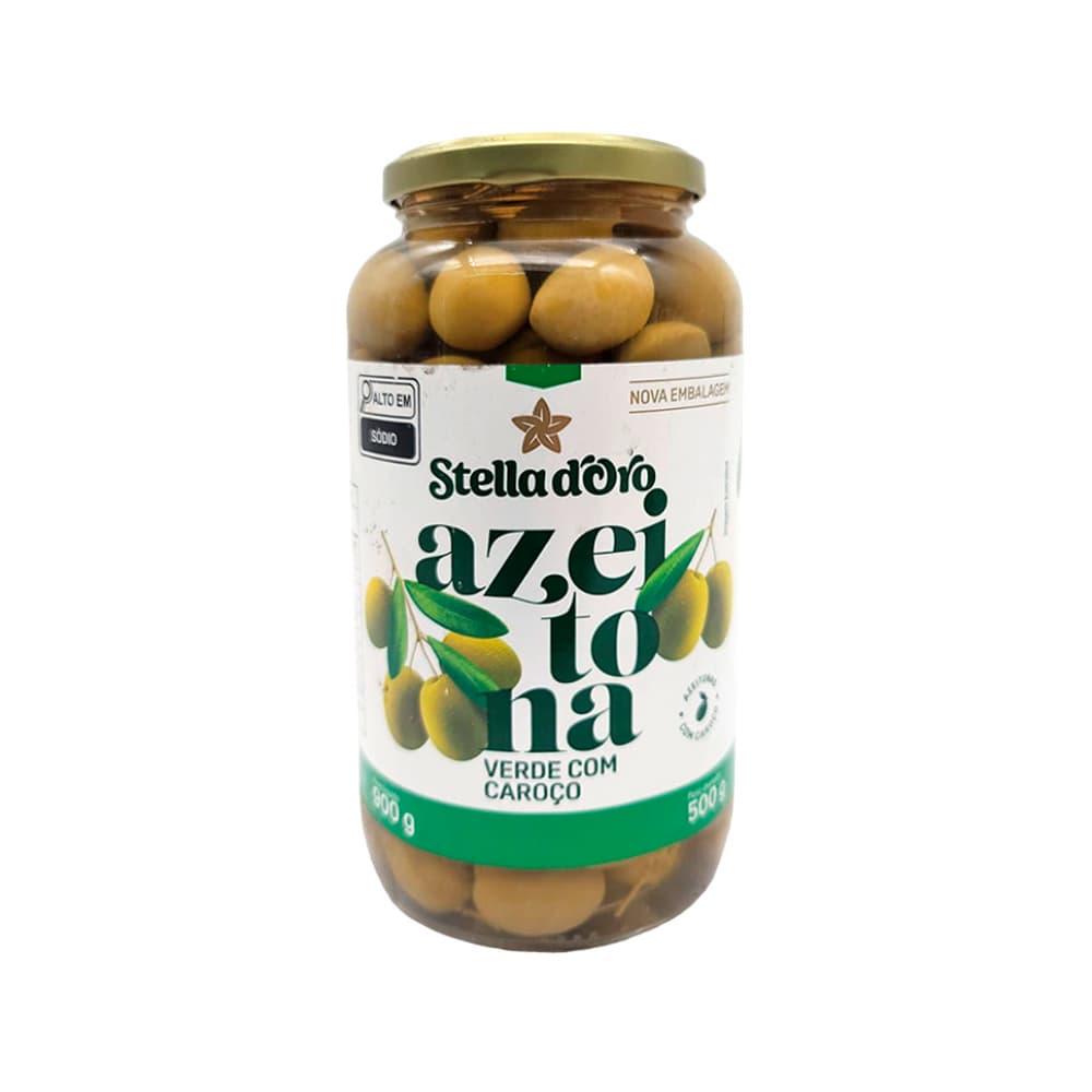Aceitunas verdes con hueso Stella d'Oro (500 g / 1.1 lb) - Imagen 1