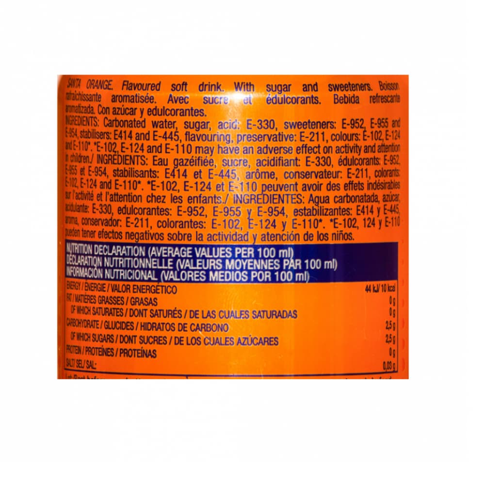 Refresco gaseado de naranja Santa (12 x 330 ml) - Miniatura 4