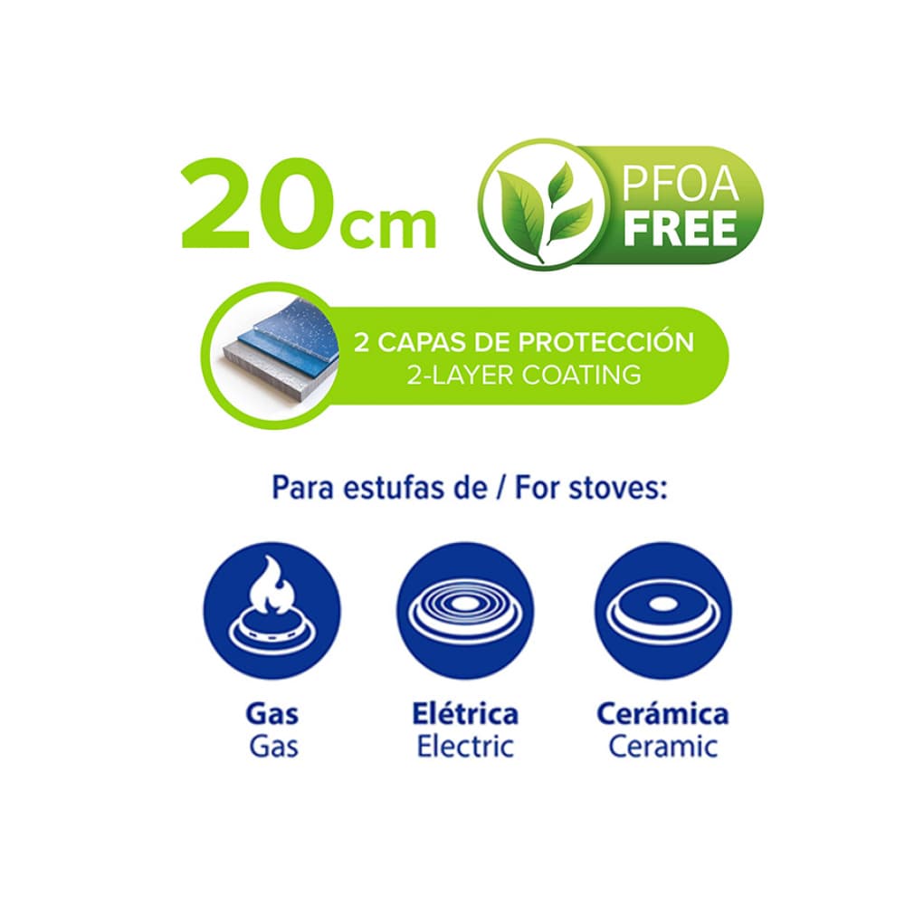 Sartén con cubierta de cerámica de 20 cm Excalibur - Miniatura 2