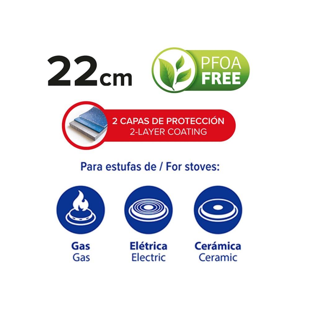 Sartén de aluminio con cubierta de granito de 22 cm Excalibur - Miniatura 3