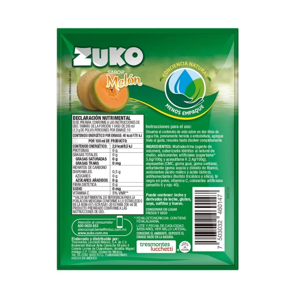 Refresco instantáneo sabor melón de castilla Zuko (8 x 13 g) - Miniatura 2