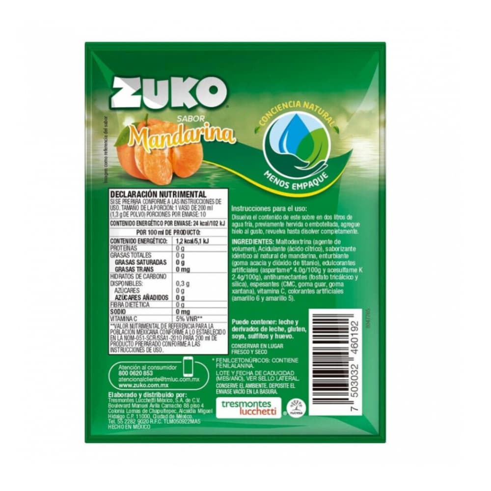 Refresco instantáneo sabor mandarina Zuko (96 x 13 g) - Miniatura 2