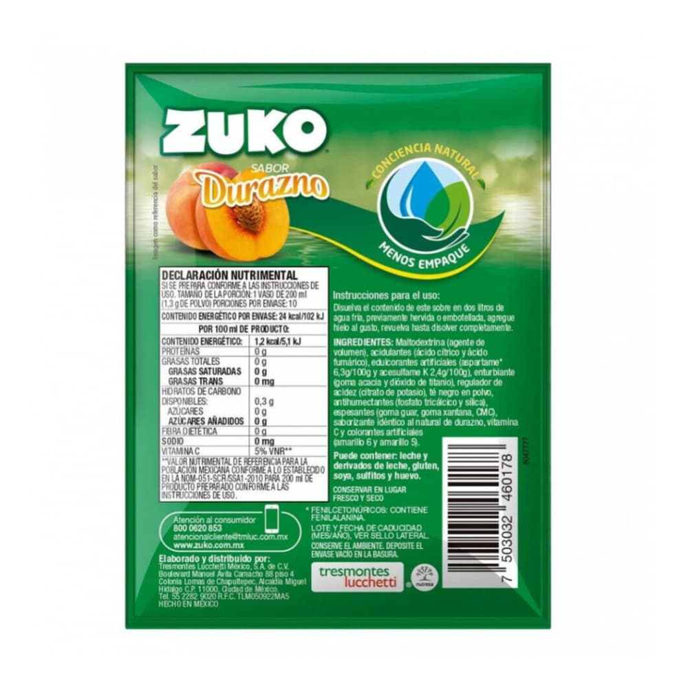 Refresco instantáneo sabor durazno Zuko (96 x 13 g) - Miniatura 2