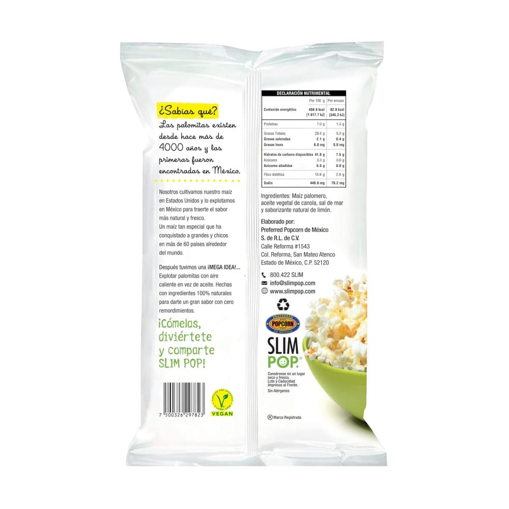 Palomitas de maíz para microondas sabor limón Slim Pop (18 g) - Miniatura 2