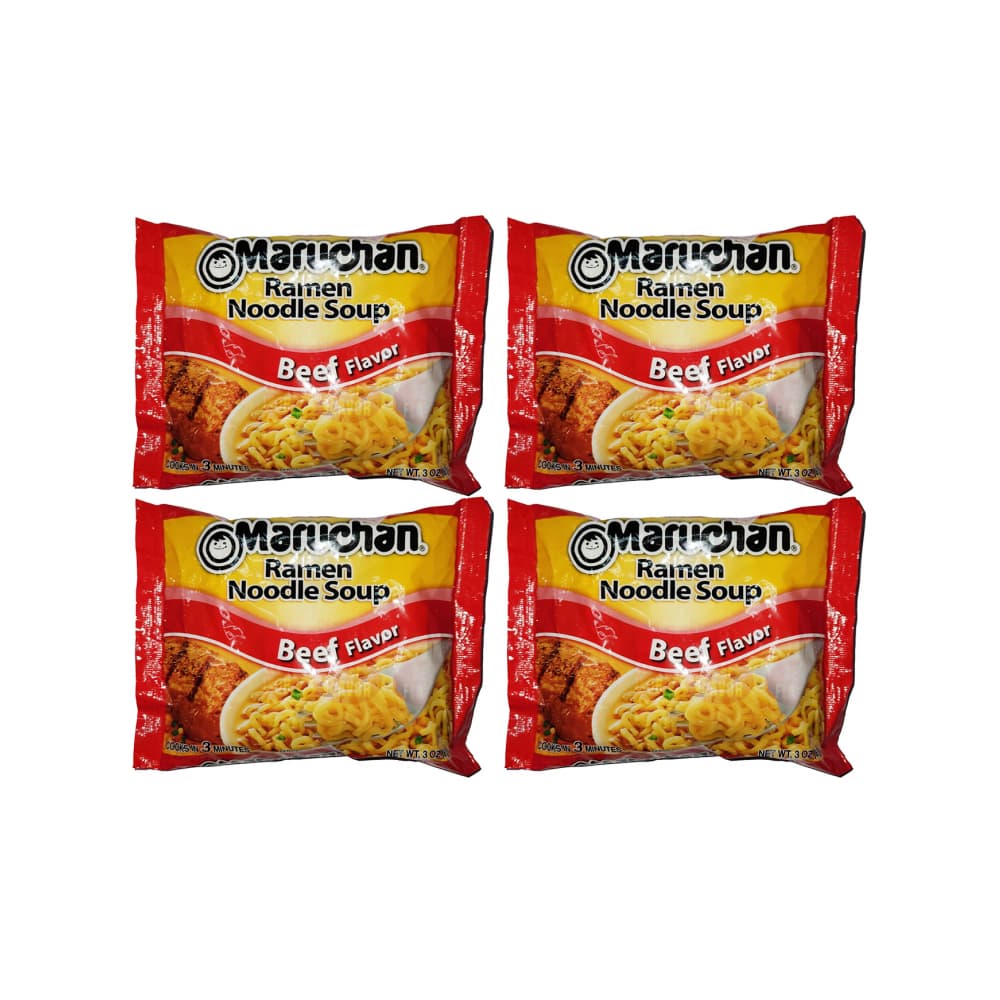 Sopa de fideos sabor a res Maruchan (4 x 85 g / 3 oz) - Imagen 1