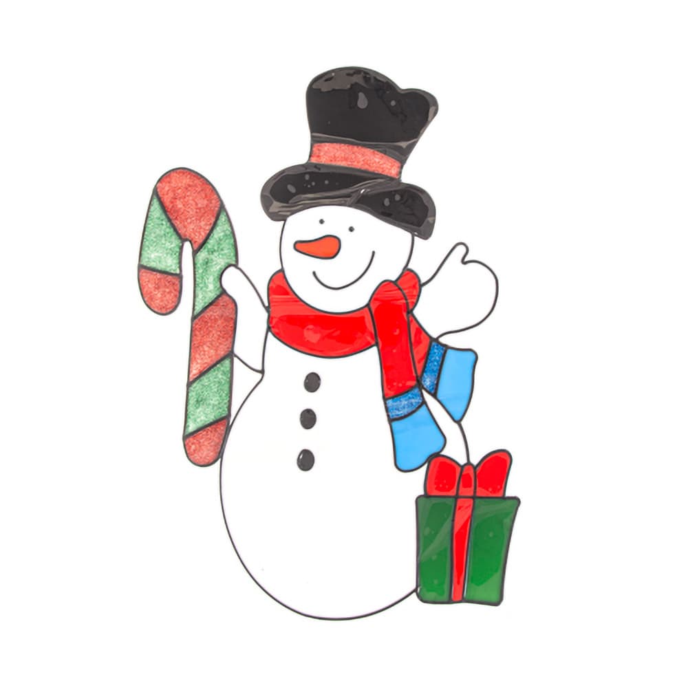 Muñeco de nieve adhesivo para decorar ventanas 26 cm x 38 cm - Imagen 1