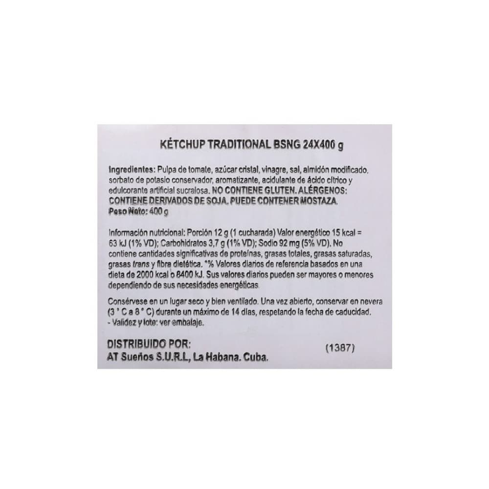 Kétchup tradicional Sofruta (400 g / 14.10 oz) - Miniatura 4