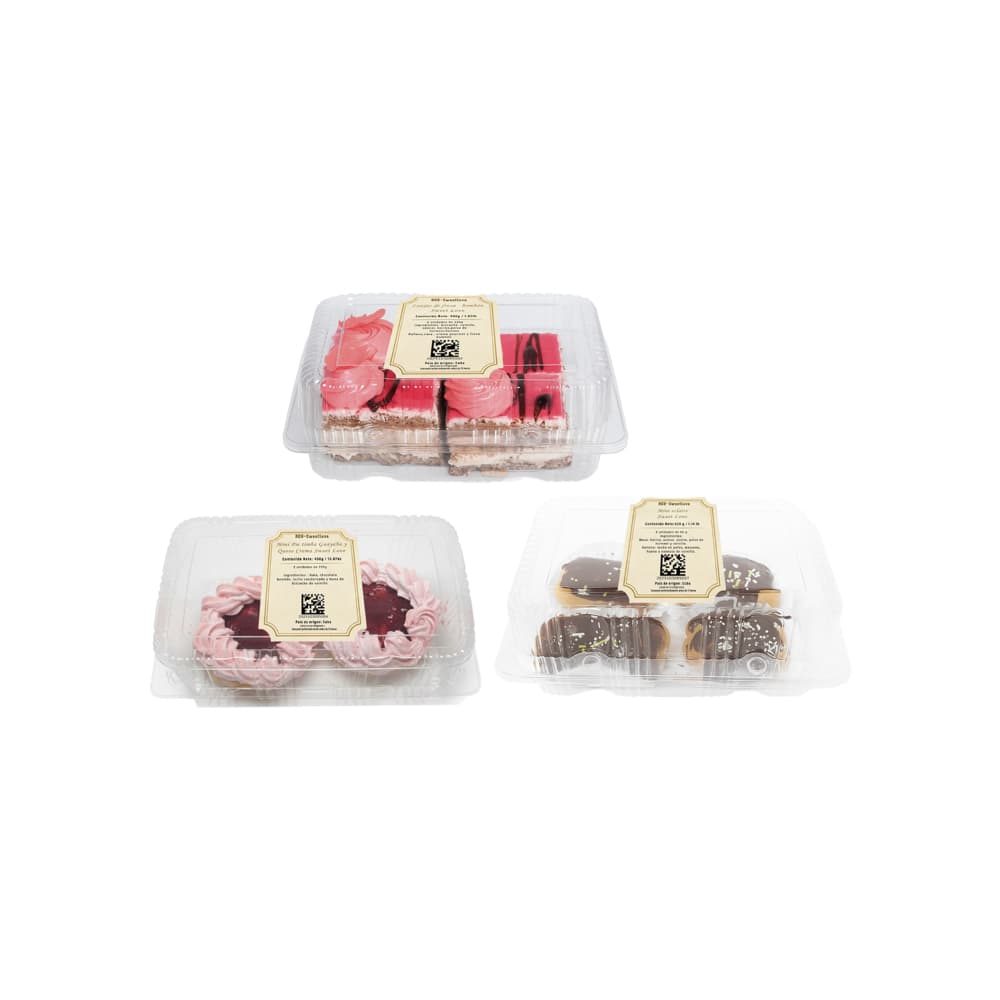 Sweet Love No.15: Lonjas de fresa - bombón + Mini Pie timba + Mini eclairs - Imagen 1