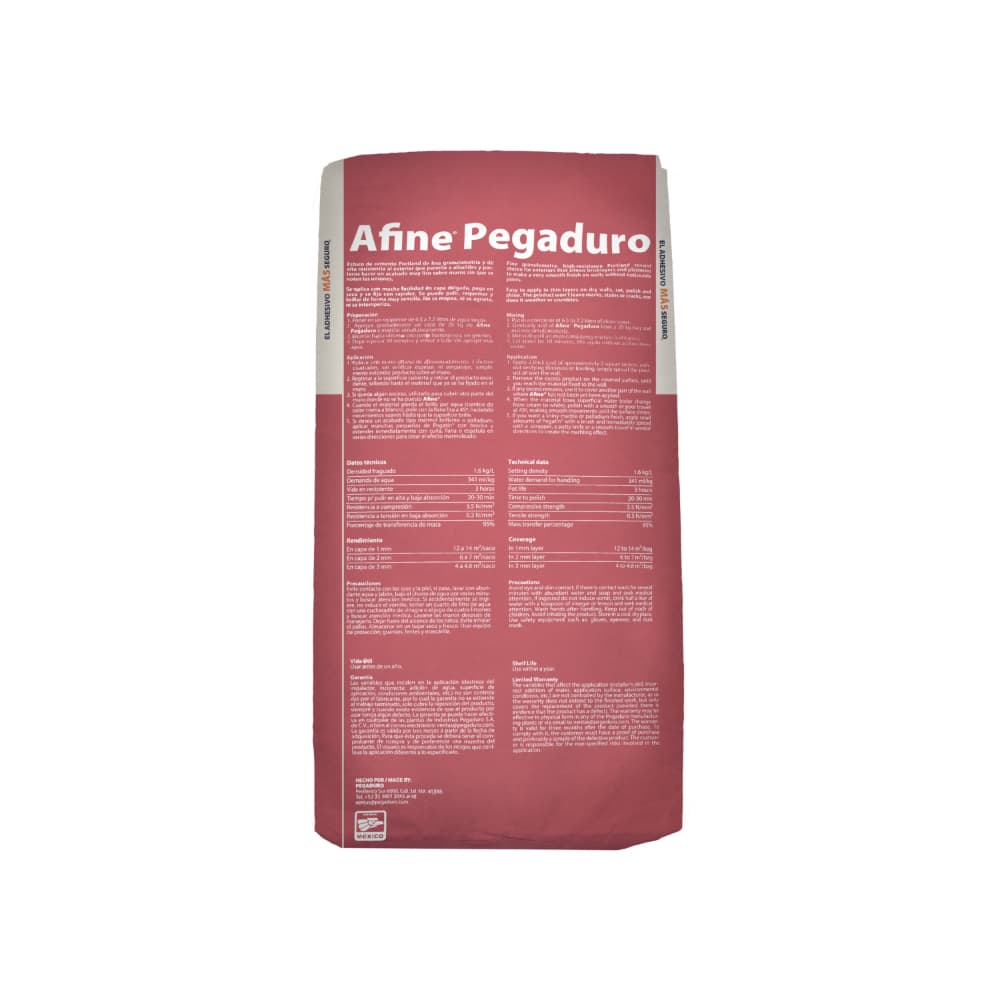 Masilla blanca para paredes y techos Afine Pegaduro (20 kg / 44 lb) - Miniatura 2