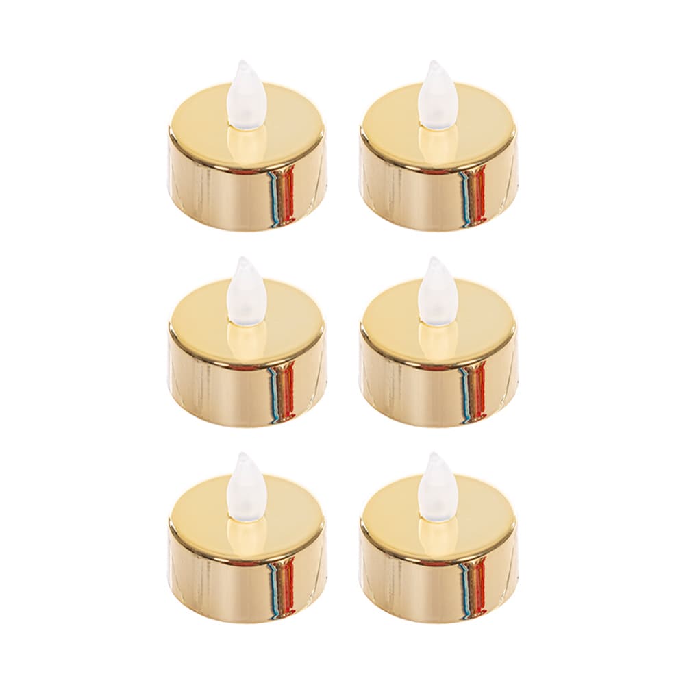 Velas luminosas PVC oro 4 cm, Casa y Menaje (6 U) - Imagen 1