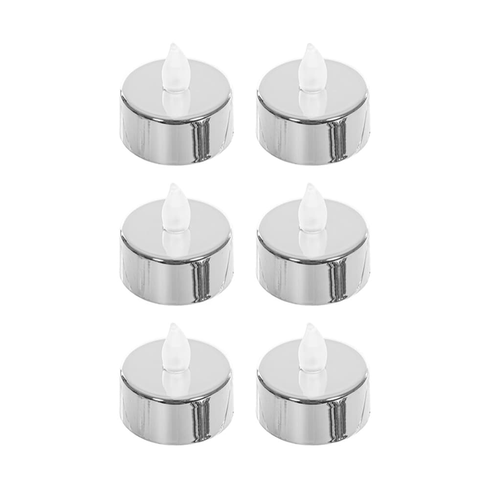 Velas luminosas PVC plata de 4 cm Casa y Menaje (6 U) - Imagen 1