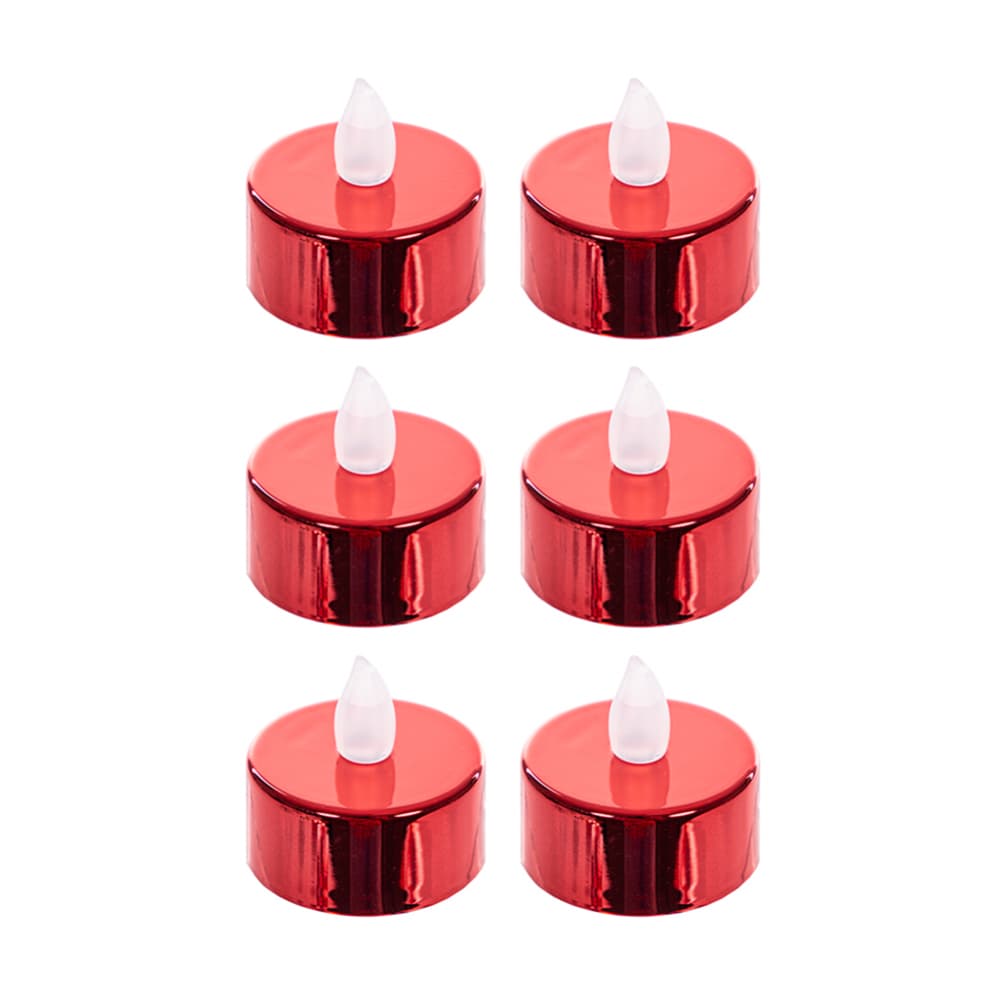 Velas luminosas PVC rojo de 4 cm Casa y Menaje (6 U) - Imagen 1