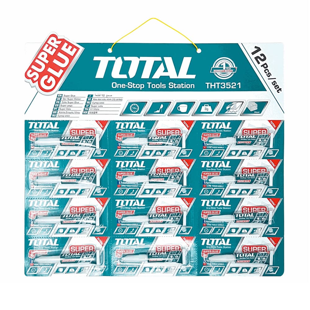 Super pegamento THT3521 Total Tools (12 U) - Imagen 1