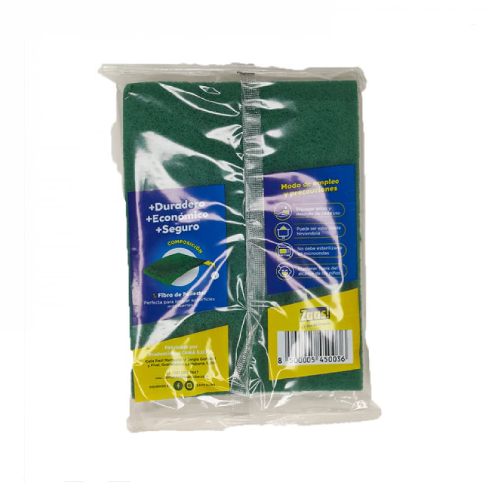 Estropajos fibra verde Zaas! (3 U) - Miniatura 2