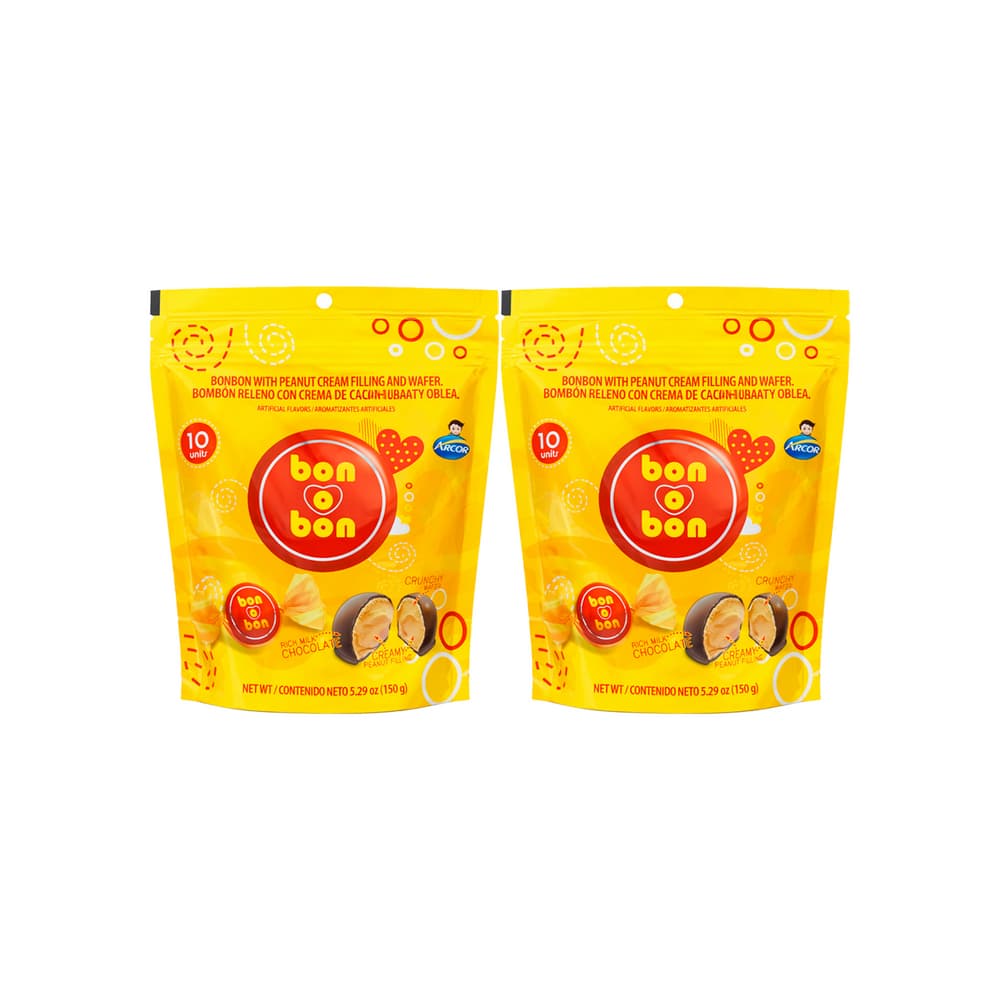 Bombón relleno de crema de maní doypack Bon o Bon (2 x 150 g / 5.29 oz) - Miniatura 1