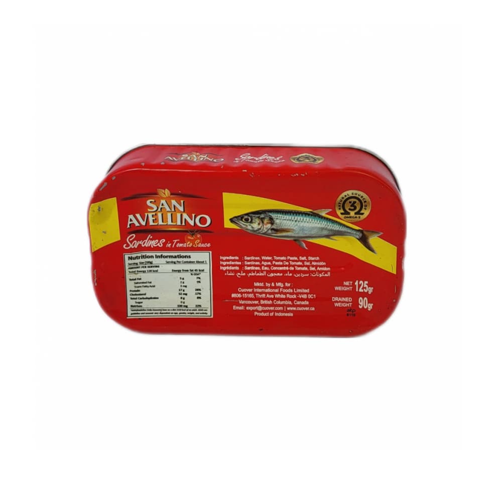 Sardinas en salsa de tomate San Avellino (125 g / 4.40 oz) - Miniatura 2