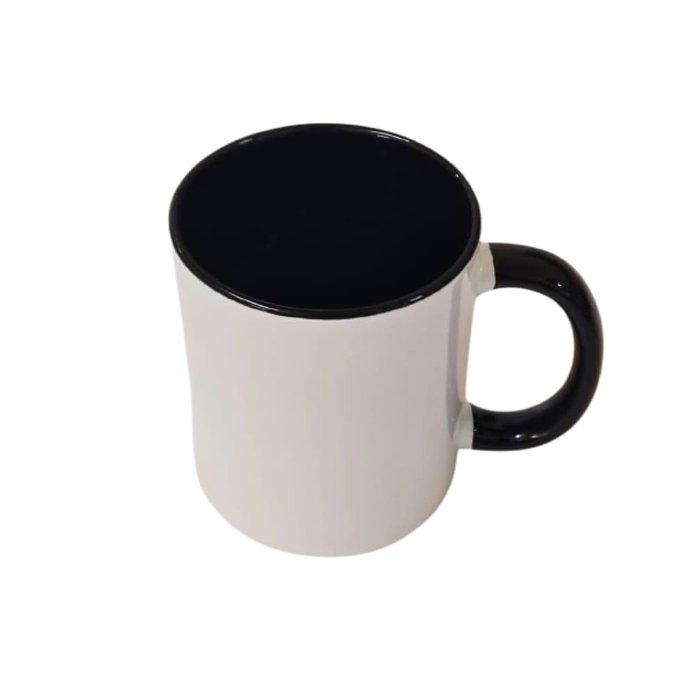Taza de cerámica blanca con el interior y el asa en color negra Torbex - Imagen 1