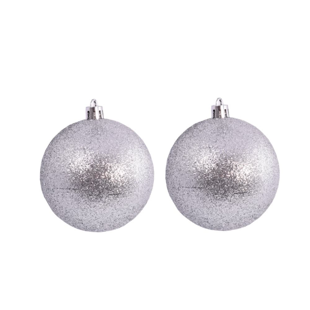 Pack 2 bolas de navidad color plata con purpurina de 7 cm Casa y Menaje - Miniatura 3