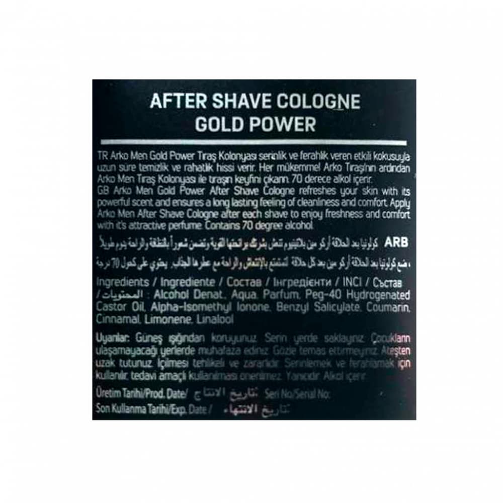 Colonia para después del afeitado poder de oro Arko (255 ml) - Miniatura 2