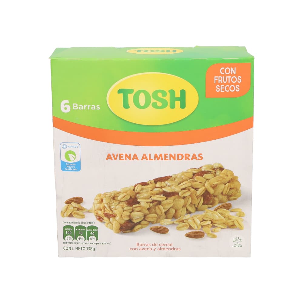 Barras de cereal con avena y almendras Tosh (138 g / 4.9 oz) - Imagen 1