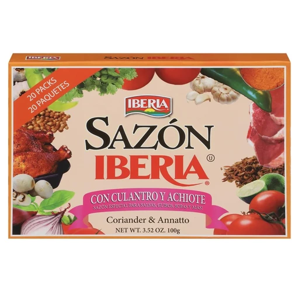 Sazón con culantro y achiote Iberia (100 g / 3.52 oz) - Imagen 1