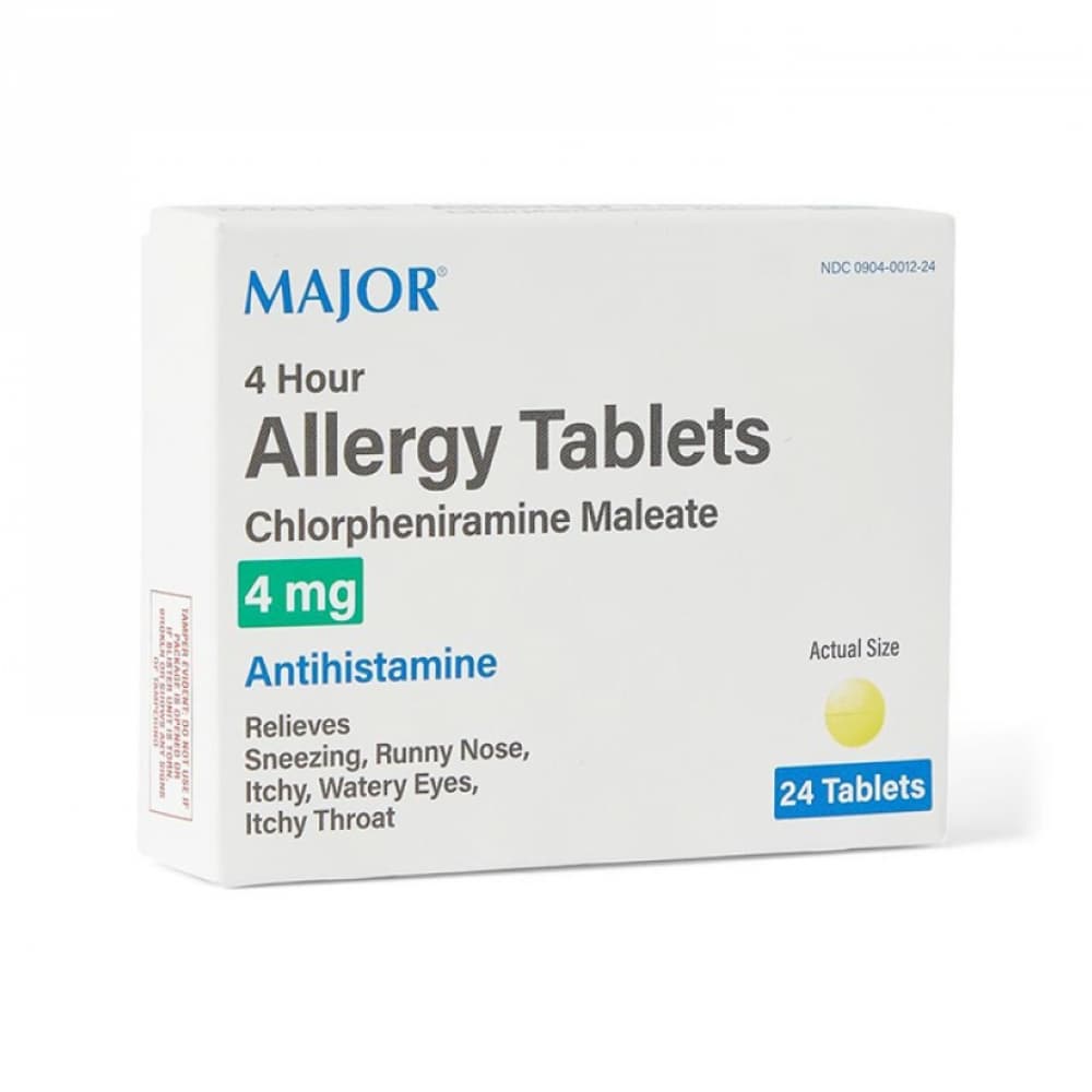 Maleato de clorfeniramina 4 mg Major (24 tabletas) - Imagen 1
