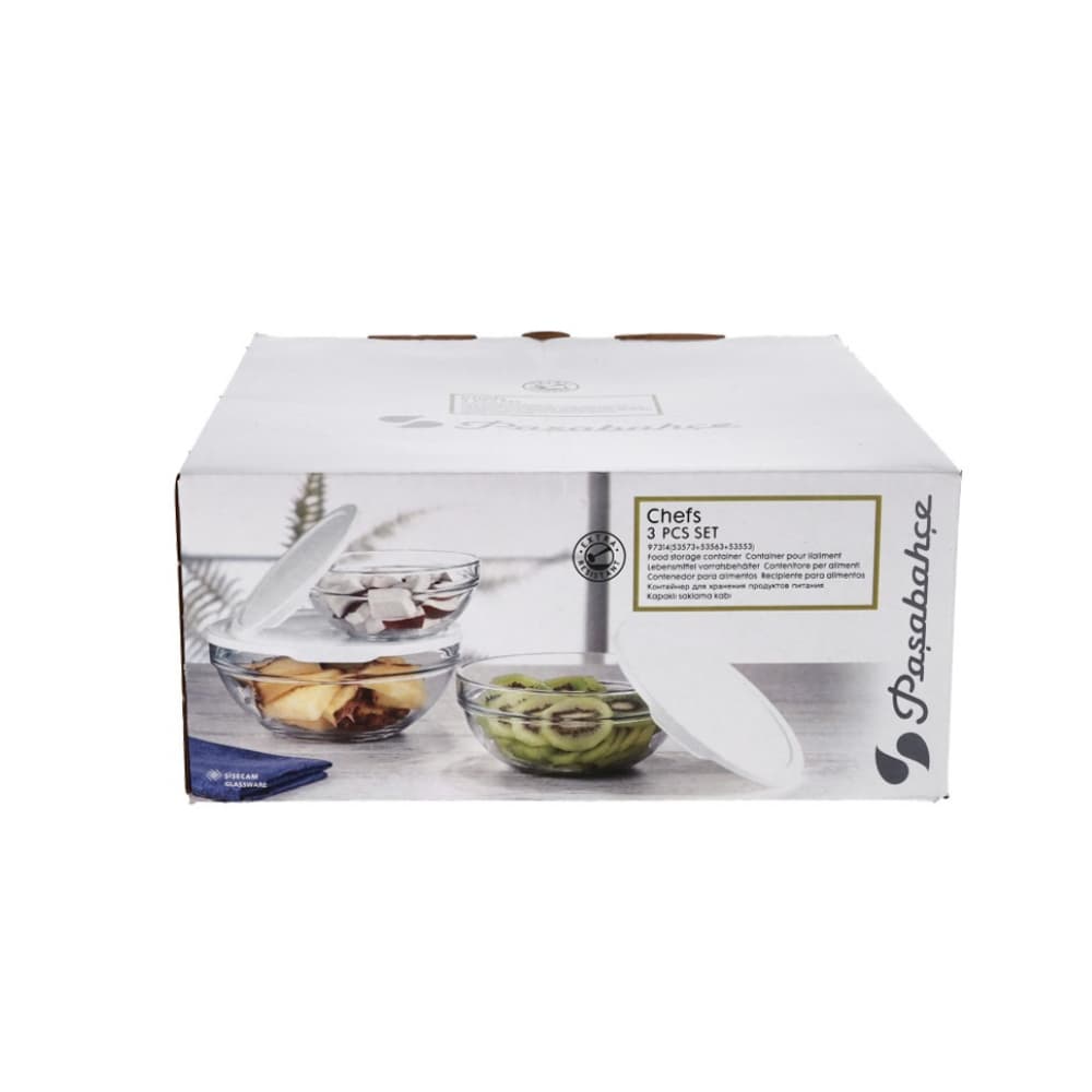 Recipiente para alimento con tapa blanca Chefs (3 U) - Miniatura 2