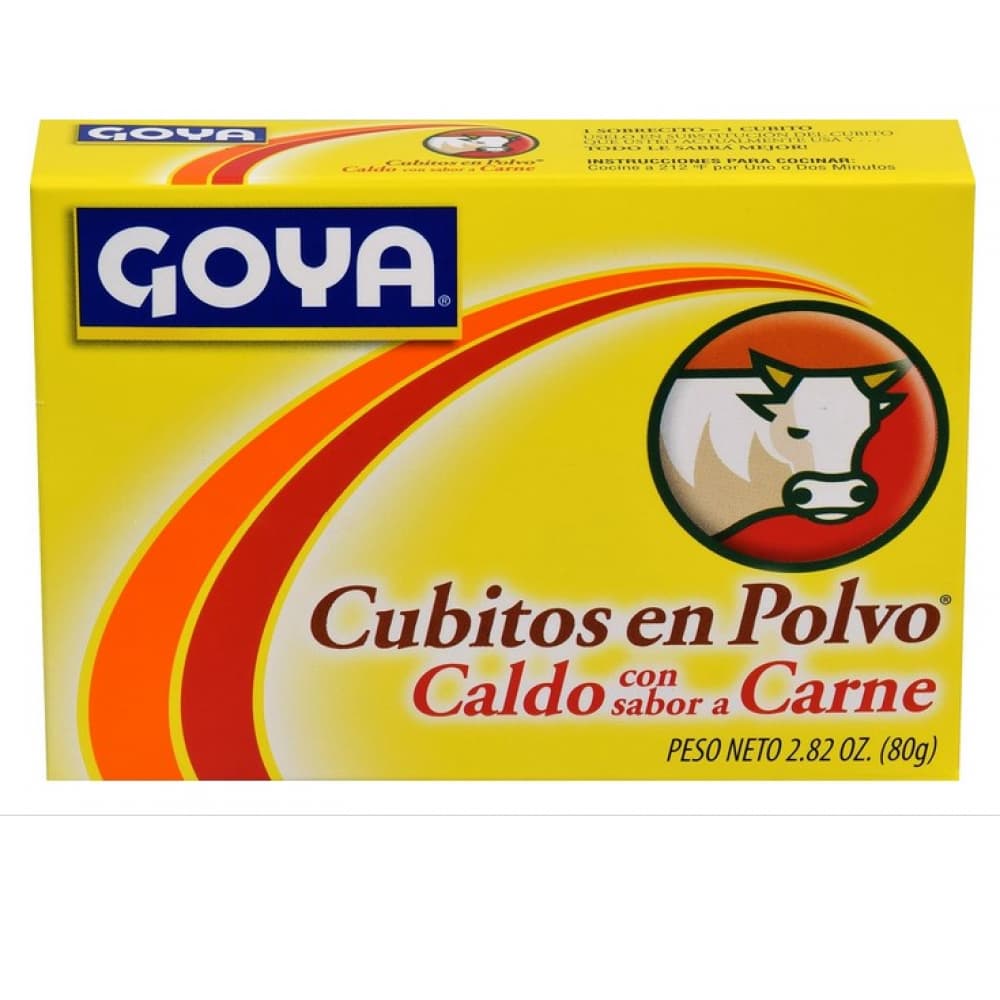 Cubito en polvo de caldo con sabor a carne de res Goya (8 x 10 g) - Imagen 1