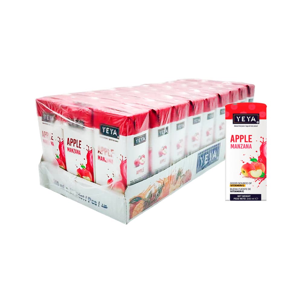 Bebida saborizada sabor manzana Yeya (27 x 200 ml) - Imagen 1