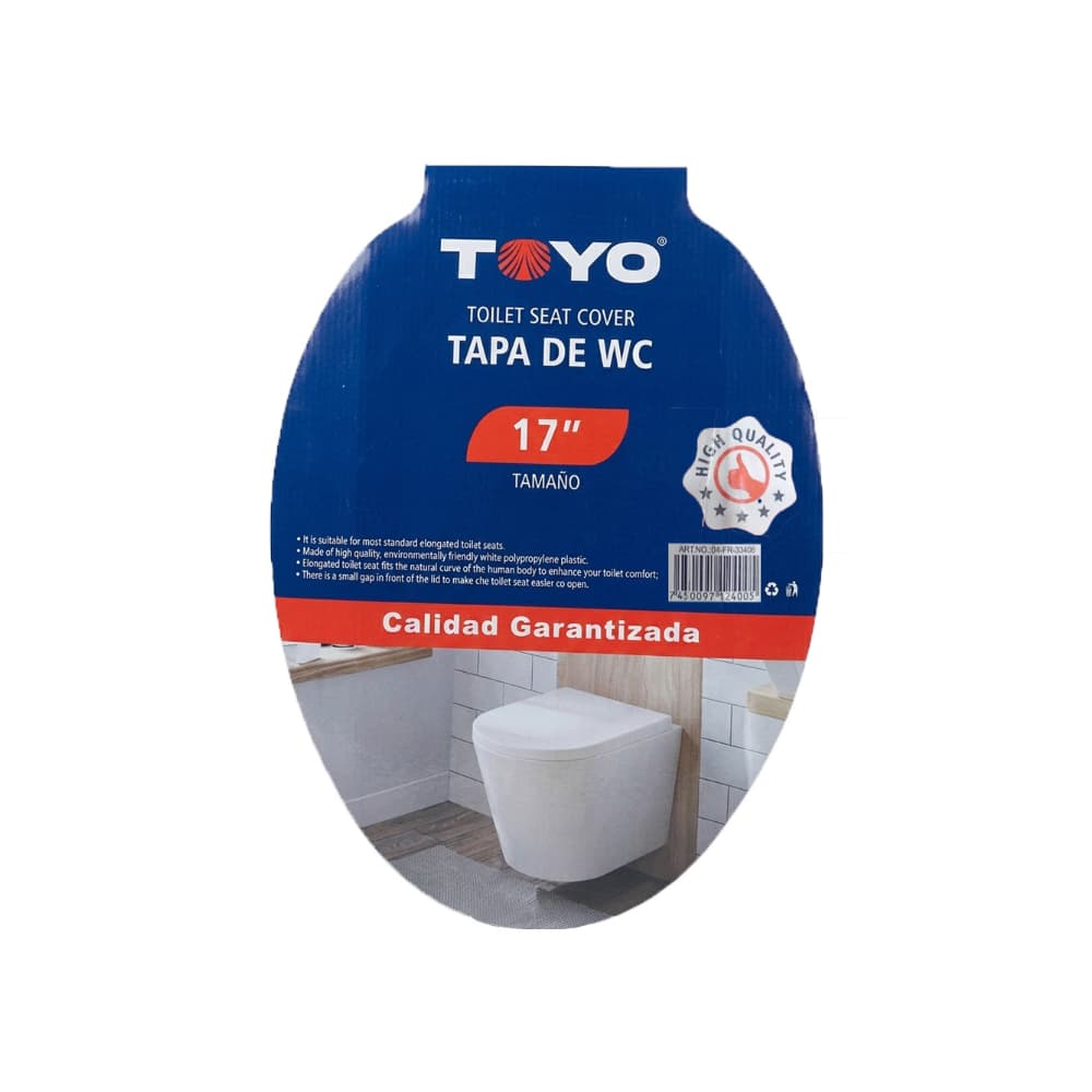 Cubierta para asiento de inodoro de 17 pulgadas blanca TOYO (1 U) - Miniatura 2