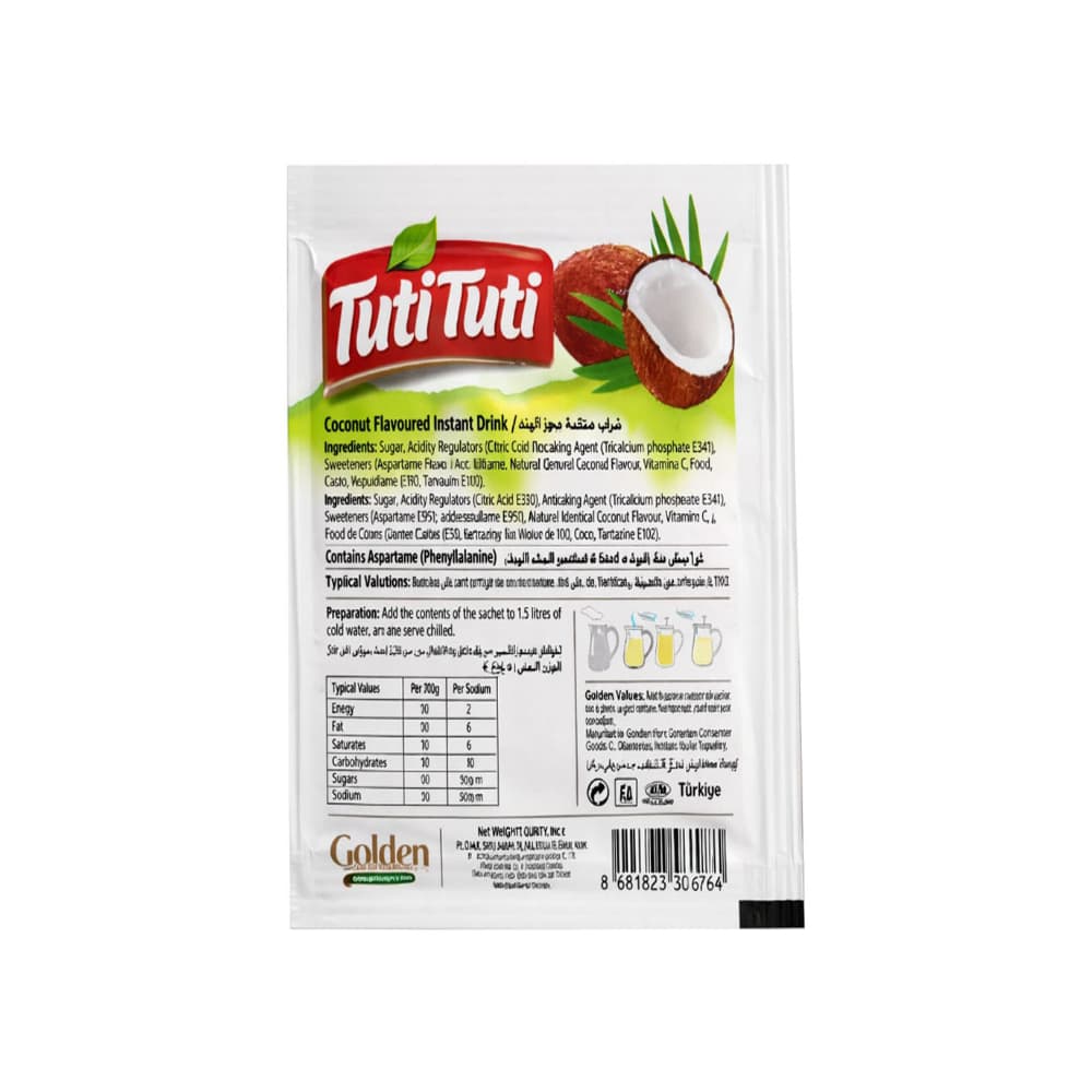 Refresco instantáneo con sabor a coco Tuti Tuti (9 g) - Miniatura 2